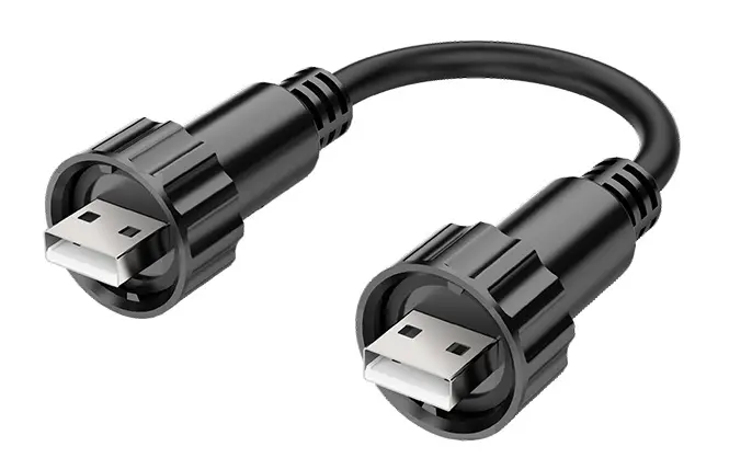 SCJ-USB3.0 Panel Waterproof USB Connector Double Interlock Male Plug Waterproof Cable Connector