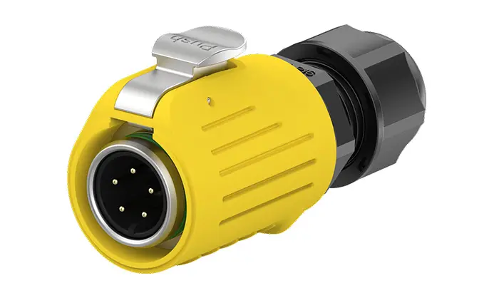 LP16 5A Power Panel Outdoor Electrical Cable Connectors Yellow 5 Pin Aviation Plug Socket