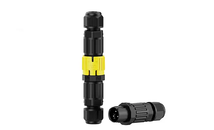 M15MF Yellow 10A Circular Plug Connector Male Female Waterproof Connector Wire to Wire IP68 Waterproof Cable Connector
