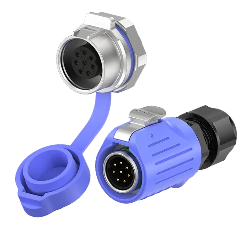 LP16 5A Power Blue Waterproof Connector Panel 8 Pin Outdoor Waterproof Wire Connectors