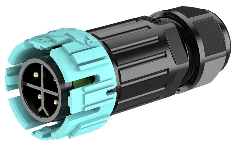 M23MF Standard Circular Connector 4 Pin Screwless Waterproof Cable Connector IP68 Wire to Wire Power Waterproof Connector