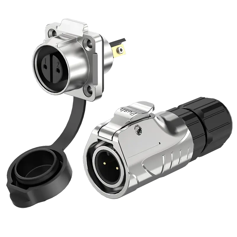 LP12 2 Pin Electrical Waterproof Connectors Waterproof Aviation Plug Screw Type All Metal