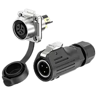 LP12 3 Pin Flange Electrical Waterproof Connectors Screw Connection Type Plastic+Metal Waterproof Aviation Plug