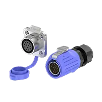 LP20 12Pin Blue Solder Type Waterproof Connector Aviation Waterproof Connector 5A Power Flange Metal + Plastic