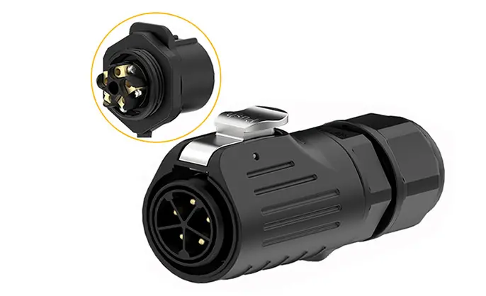 LP24 Panel Waterproof Plug Connectors 5 Pin Waterproof Aviation Connector Cable Plug Screw Type All Plastic