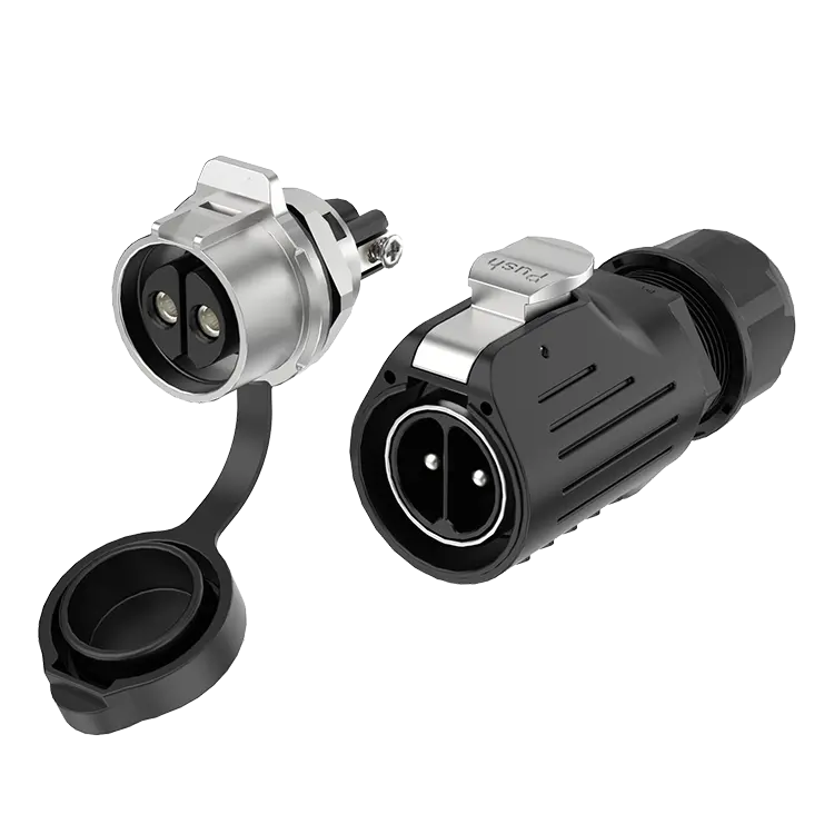 LP28 Outdoor Waterproof Electrical Wire Connector 2 Pin Panel Screw Type Metal Aviation Plug and Socket
