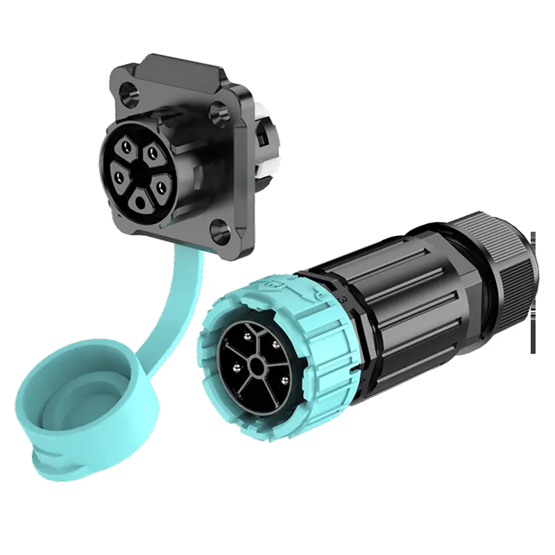 P25 Flange 4 Pin Male Female Waterproof Connector Industrial Waterproof Connector Waterproof IP68 Cable Connector