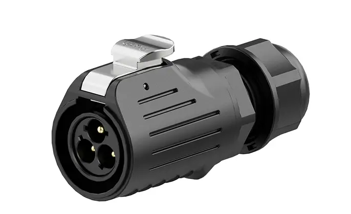 LP20 3Pin Crimping Type Waterproof Plug Connectors Wire to Wire Circular Connector 25A Power All Plastic