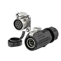 LP20 7 Pin Waterproof Aviation Connector Cable Plug Screw Type 10A Power Panel Metal + Plastic