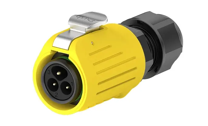 LP16 3 Pin Flange Yellow 10A Power Outdoor Waterproof Wire Connectors