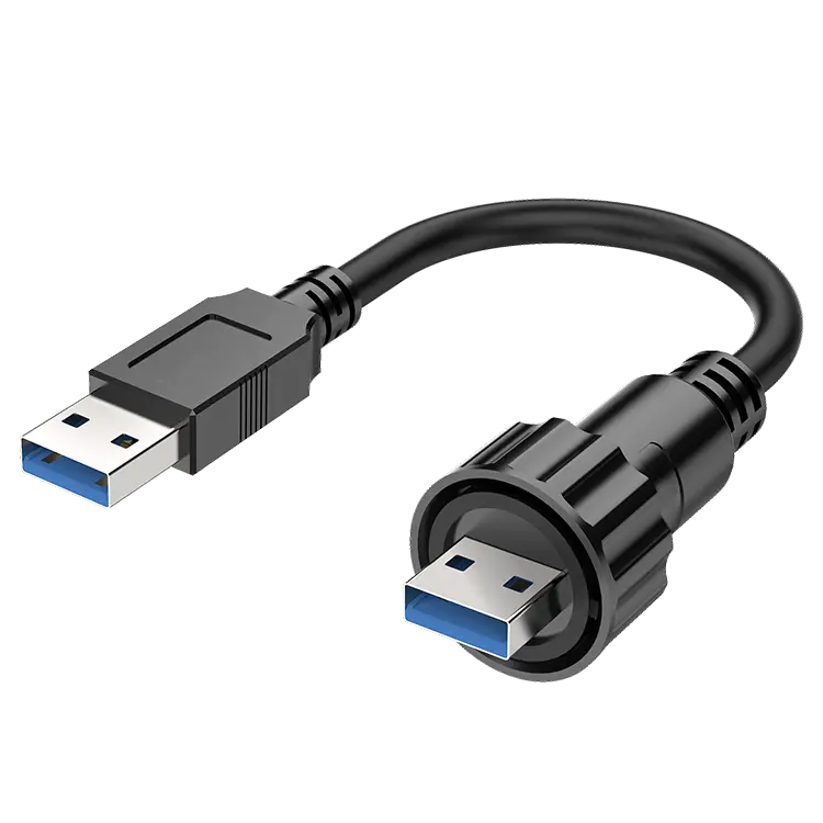 SCJ-USB3.0 Waterproof Panel Mount USB 3.0 Type Connector Single Interlock Male Plug Industrial Connectors