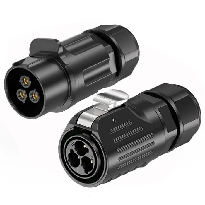 LP24 Waterproof Aviation Connector Cable Plug Wire to Wire Circular Connector Electrical 3 Pin Solder Type All Plastic