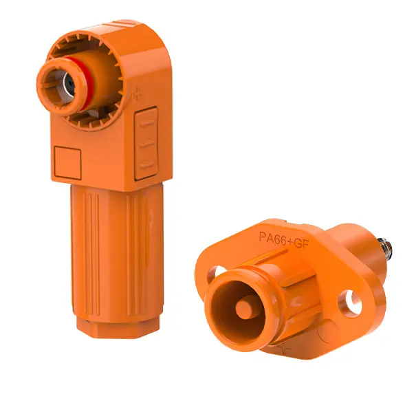 SCJ Stud Type High Protective Energy Storage Connector Orange Positive IP67 Waterproof 50A Non-Rotatable Energy Storage Connector