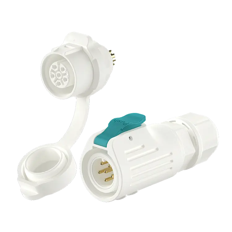 LP12 White Panel Mounting 6Pin Waterproof Connector Aviation Plug Connector Socket