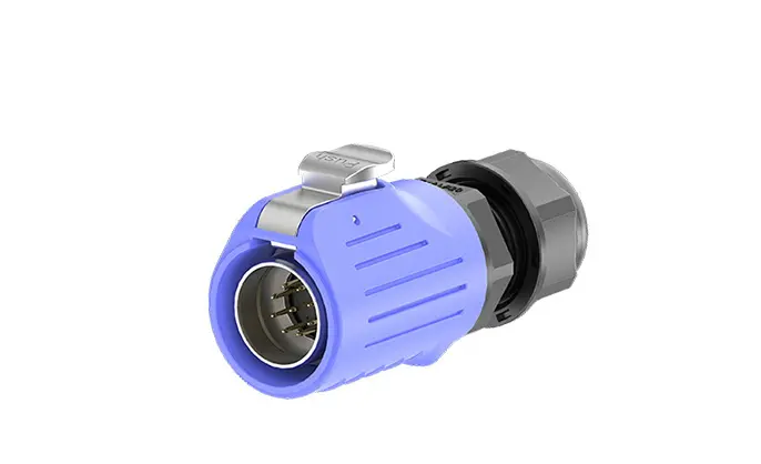 LP20 9Pin Blue Solder Type Waterproof Plug Connectors 5A Power Panel Metal + Plastic