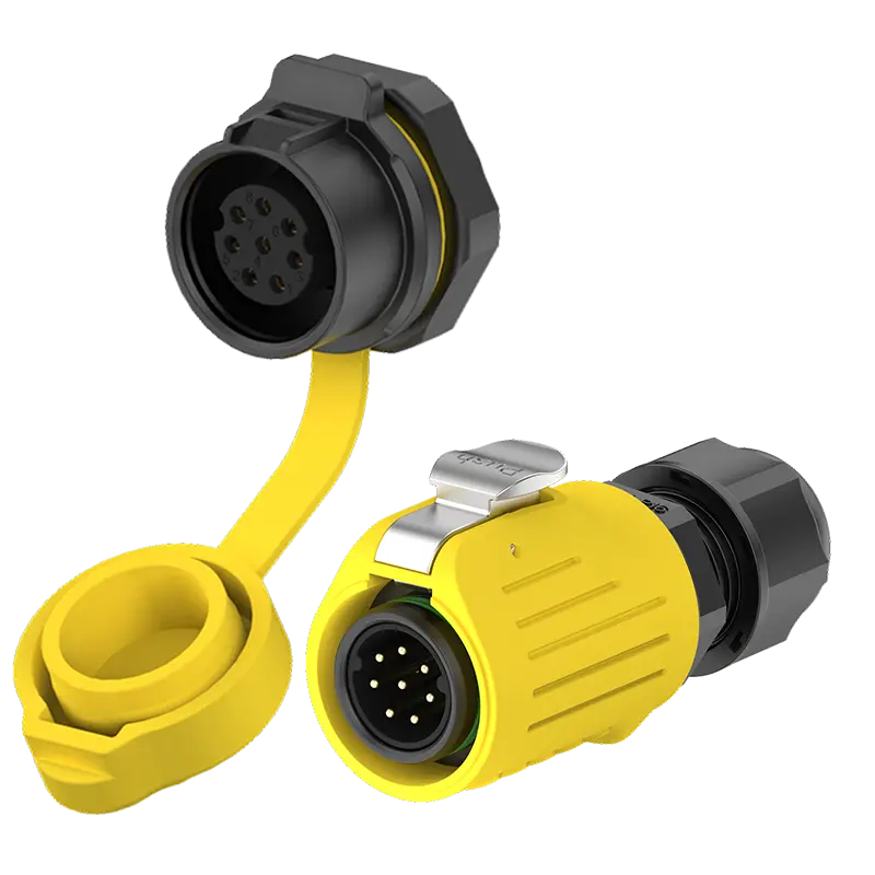 LP16 5A Power Yellow Waterproof Connector Panel 8 Pin Waterproof Plug and Socket Connector