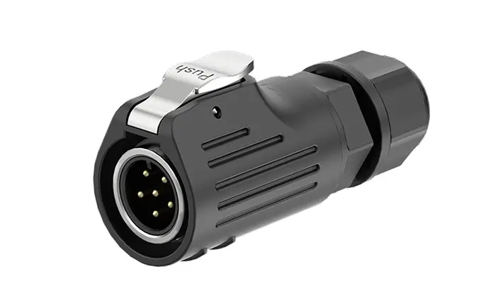LP12 Panel Mounting 6Pin Waterproof Connector Solder Type Aviation Plug Connector Socket Metal + Plastic