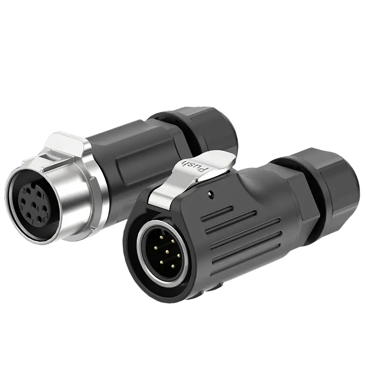 LP12 Standard Circular Connector Solder Type 7Pin Metal + Plastic Waterproof Connector Aviation Plug Socket Wire to Wire