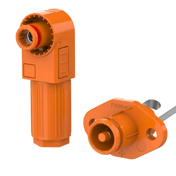 SCJ Smooth Hole High Voltage Battery Energy Storage Connector Orange Positive 50A Non-Rotatable Energy Storage Connector