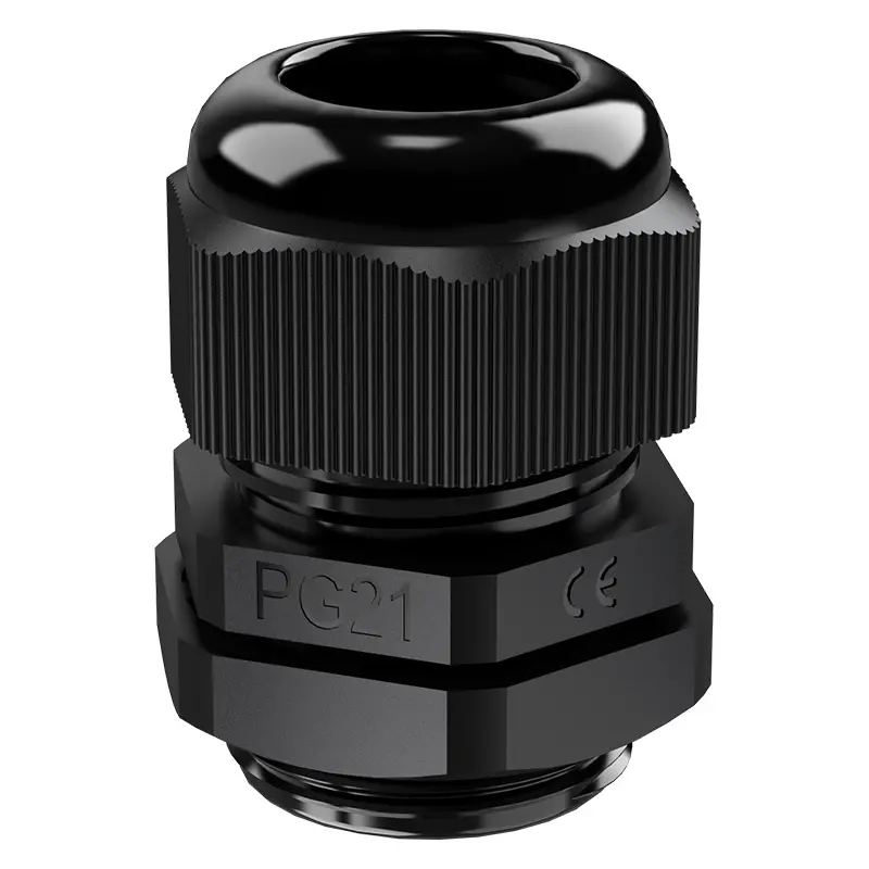 PG21 Cable Gland Waterproof Wire Connectors Plastic