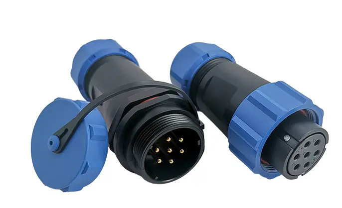 SP21 7 Pin Circular Plastic Wire Connector Outdoor Cable Connector All Plastic