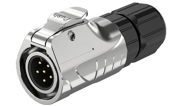LP12 6 Pin Circular Connector Electrical Wire to Wire Screw Connection Type All Metal Aviation Plug Connector
