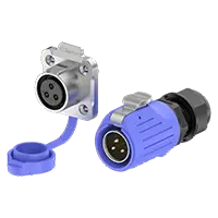 LP20 Blue 3Pin Solder Type Waterproof Connector Aviation Plug 20A Power Flange Metal + Plastic