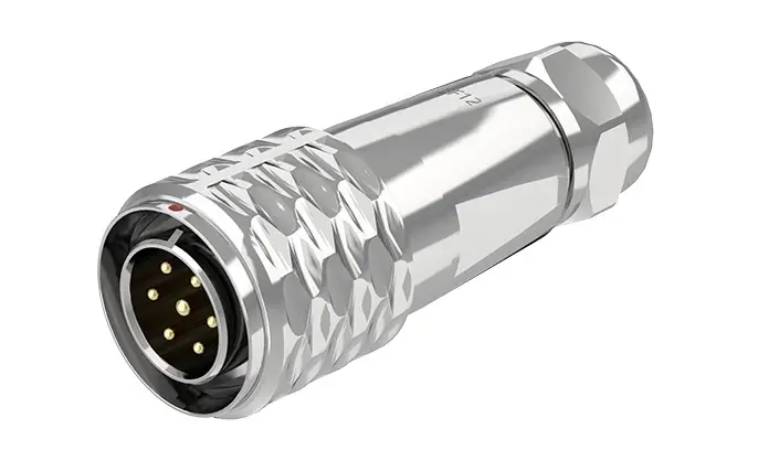 SF12 7 Pin Circular Plug Connector IP67 Push-Pull All Metal